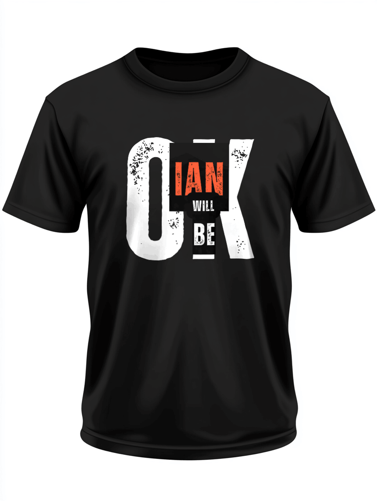 Personalized IAN Distressed OK Printed T-Shirt