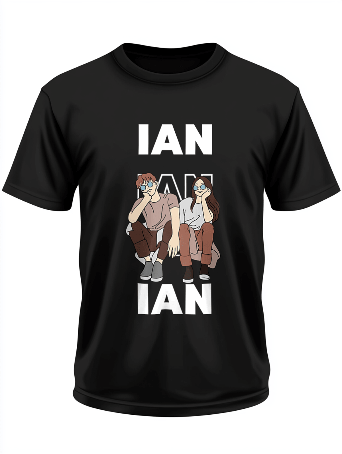 Personalized IAN T-Shirt with Playful Illustration