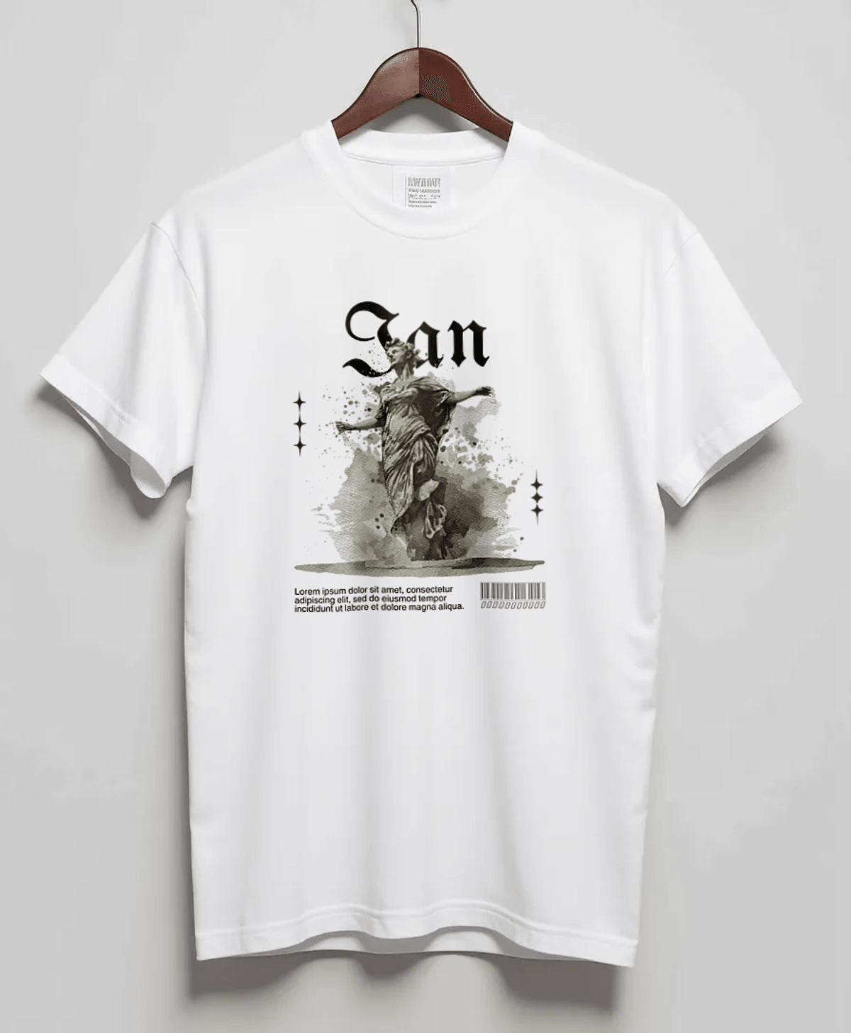 Personalized IAN Blackletter Typography T-Shirt