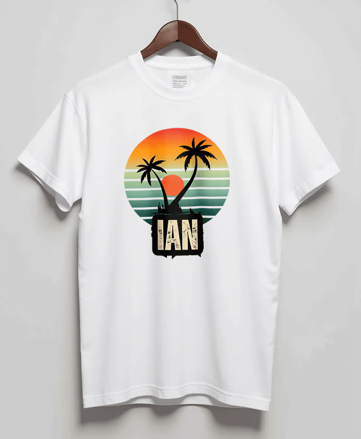 Personalized IAN Retro Sunset T-Shirt