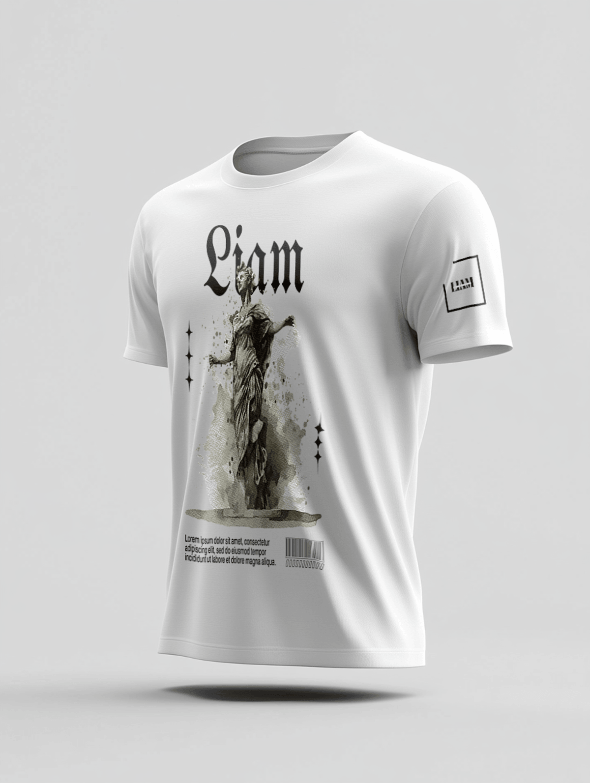 Personalized LIAM T-Shirt with Artistic Statue Design