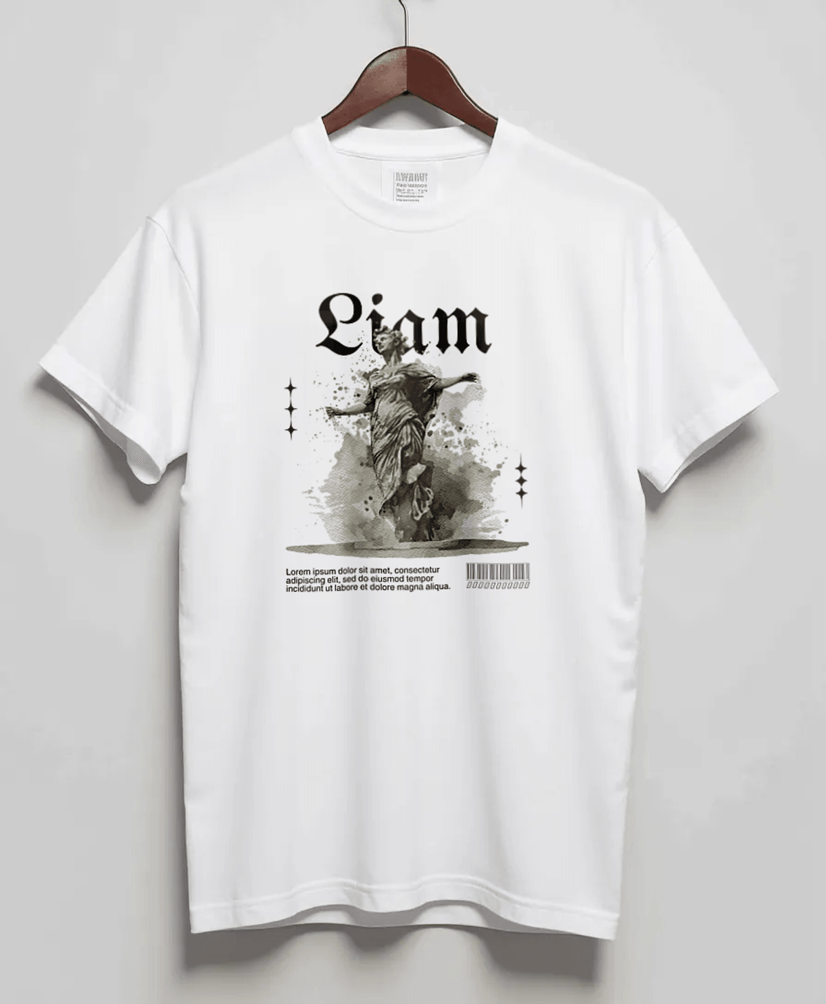 Personalized LIAM Blackletter Typography T-Shirt
