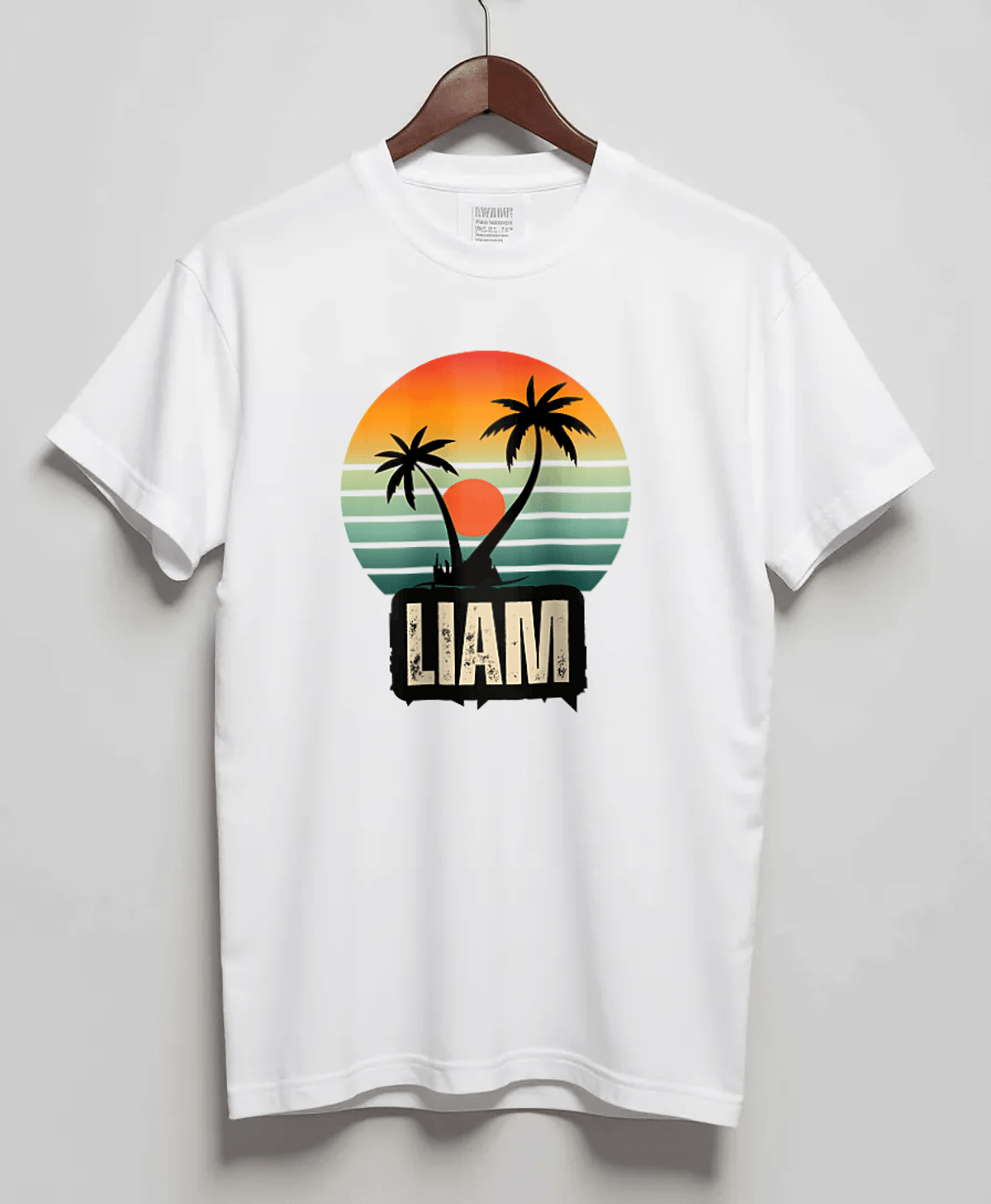 Personalized LIAM Retro Sunset T-Shirt