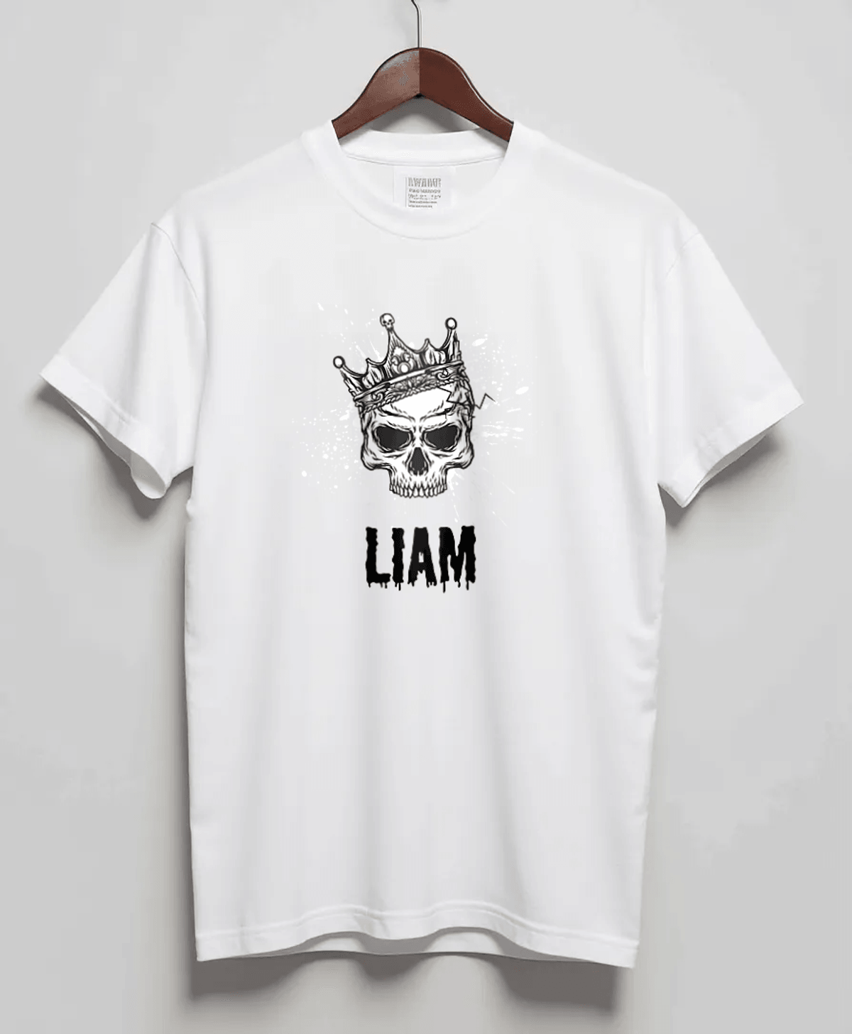 Personalized LIAM T-Shirt with Hand-Drawn Skull Design