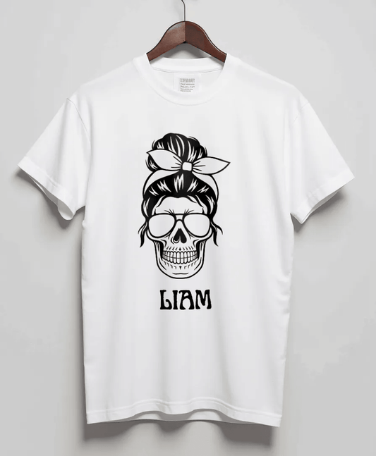 Personalized LIAM Skull Illustration T-Shirt