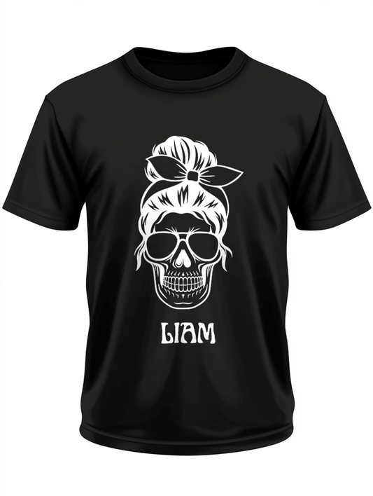 Personalized LIAM Rockabilly Skull T-Shirt