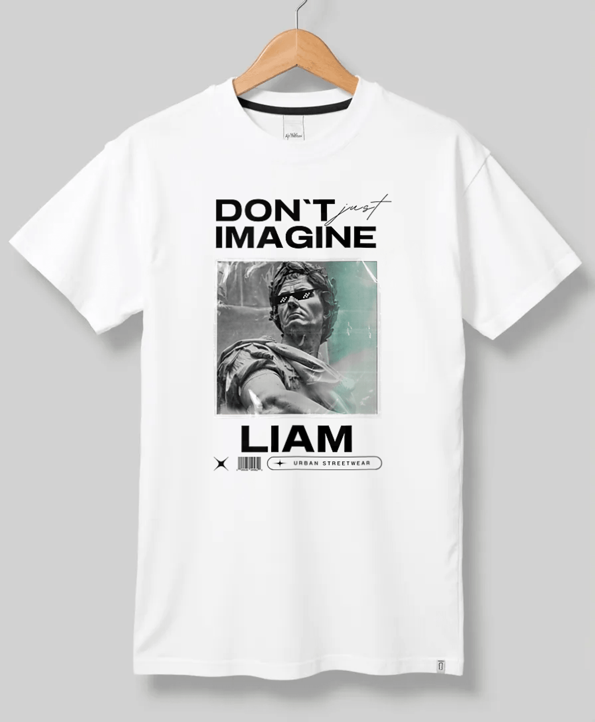 Personalized LIAM Vintage Statue Portrait T-Shirt