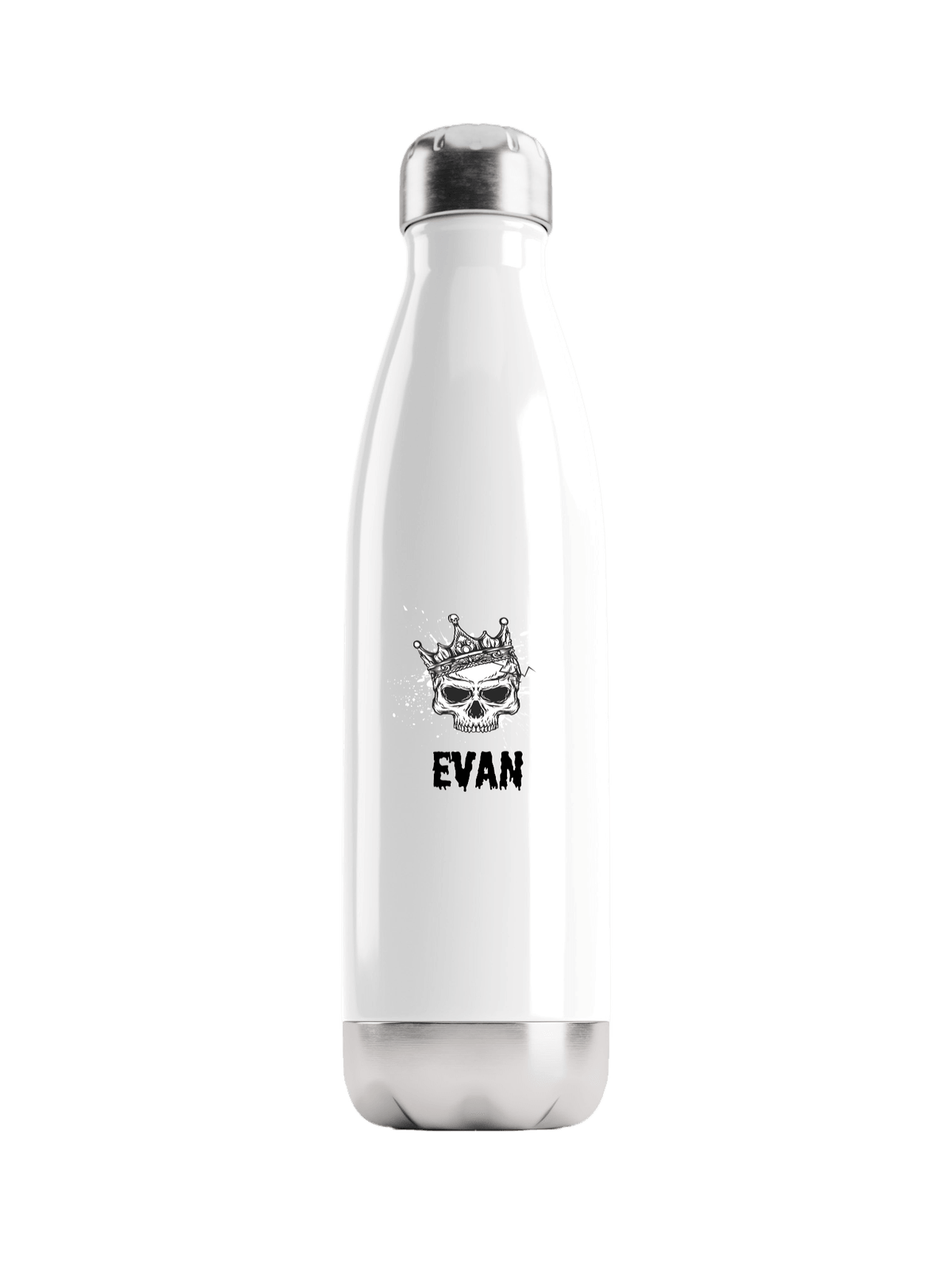 Personalized EVAN Skull Water Bottle