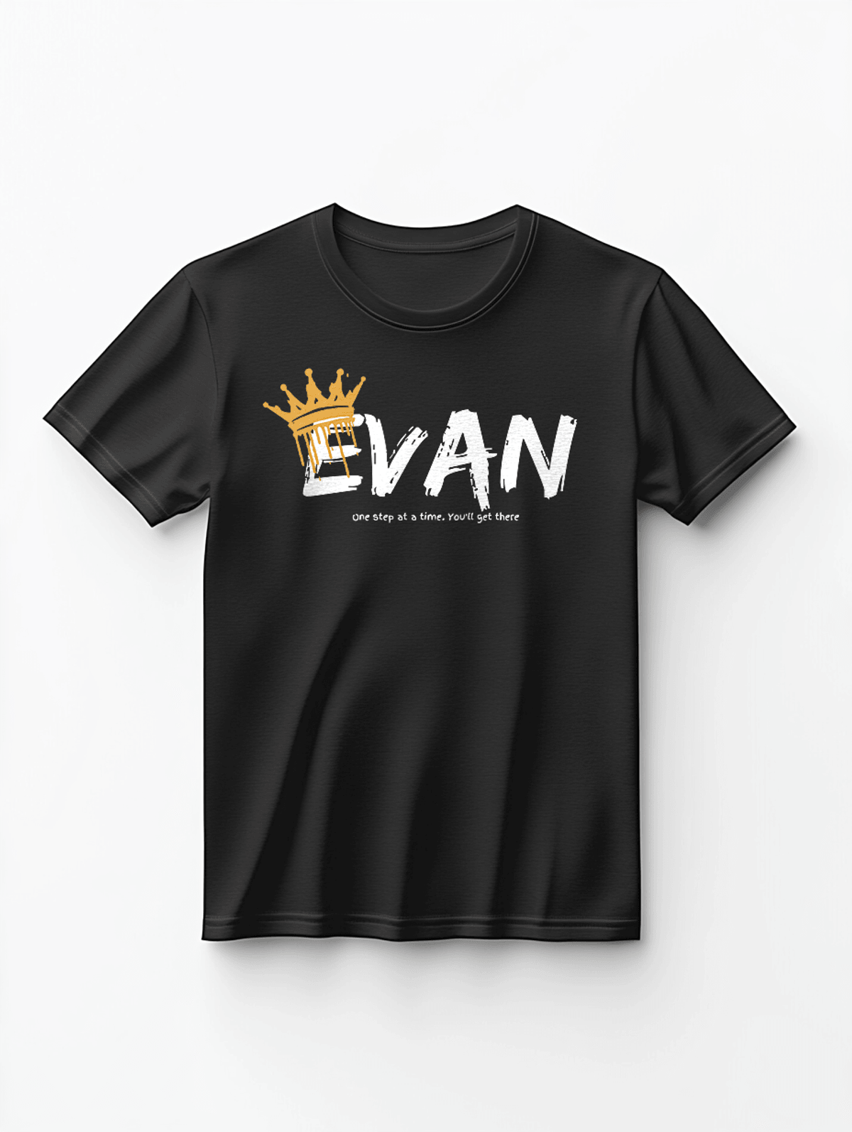 Personalized EVAN T-Shirt with Gold Crown