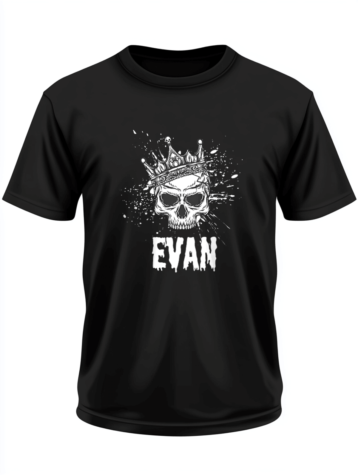Personalized EVAN Skull Crown T-Shirt