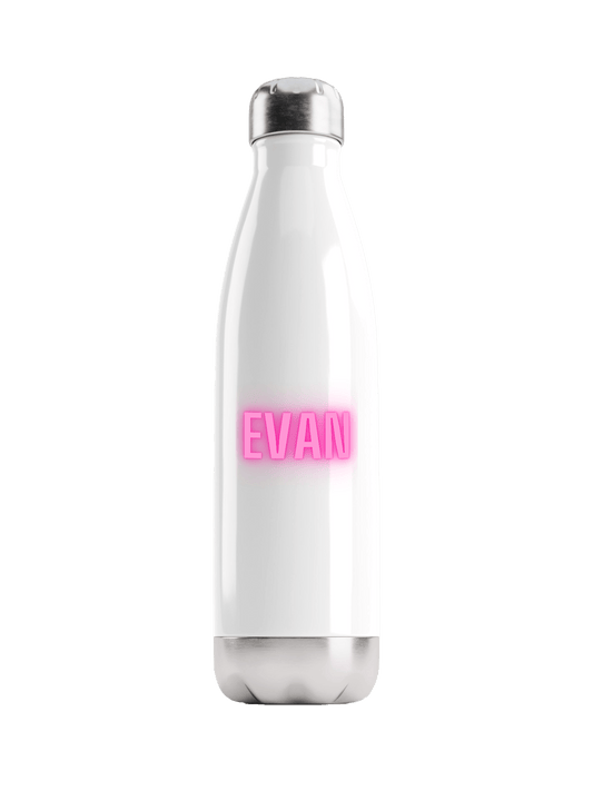 Personalized EVAN Neon-Pink Water Bottle