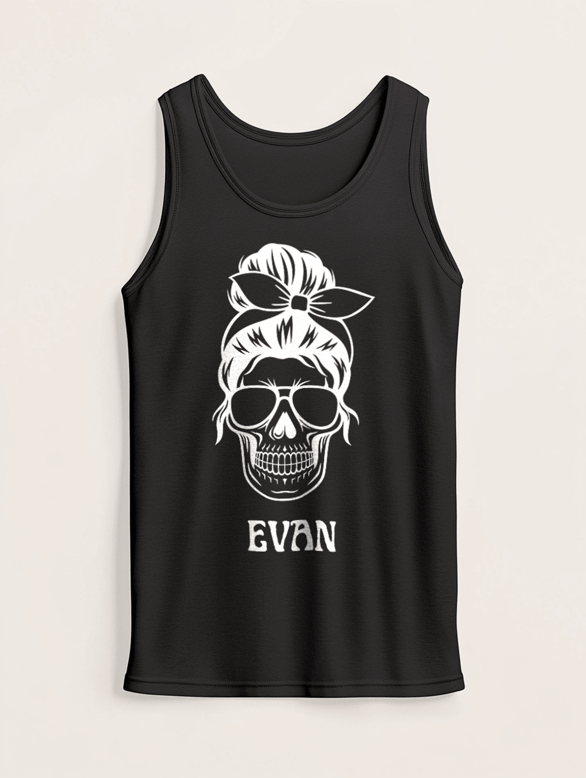 Personalized EVAN Skull Tank Top