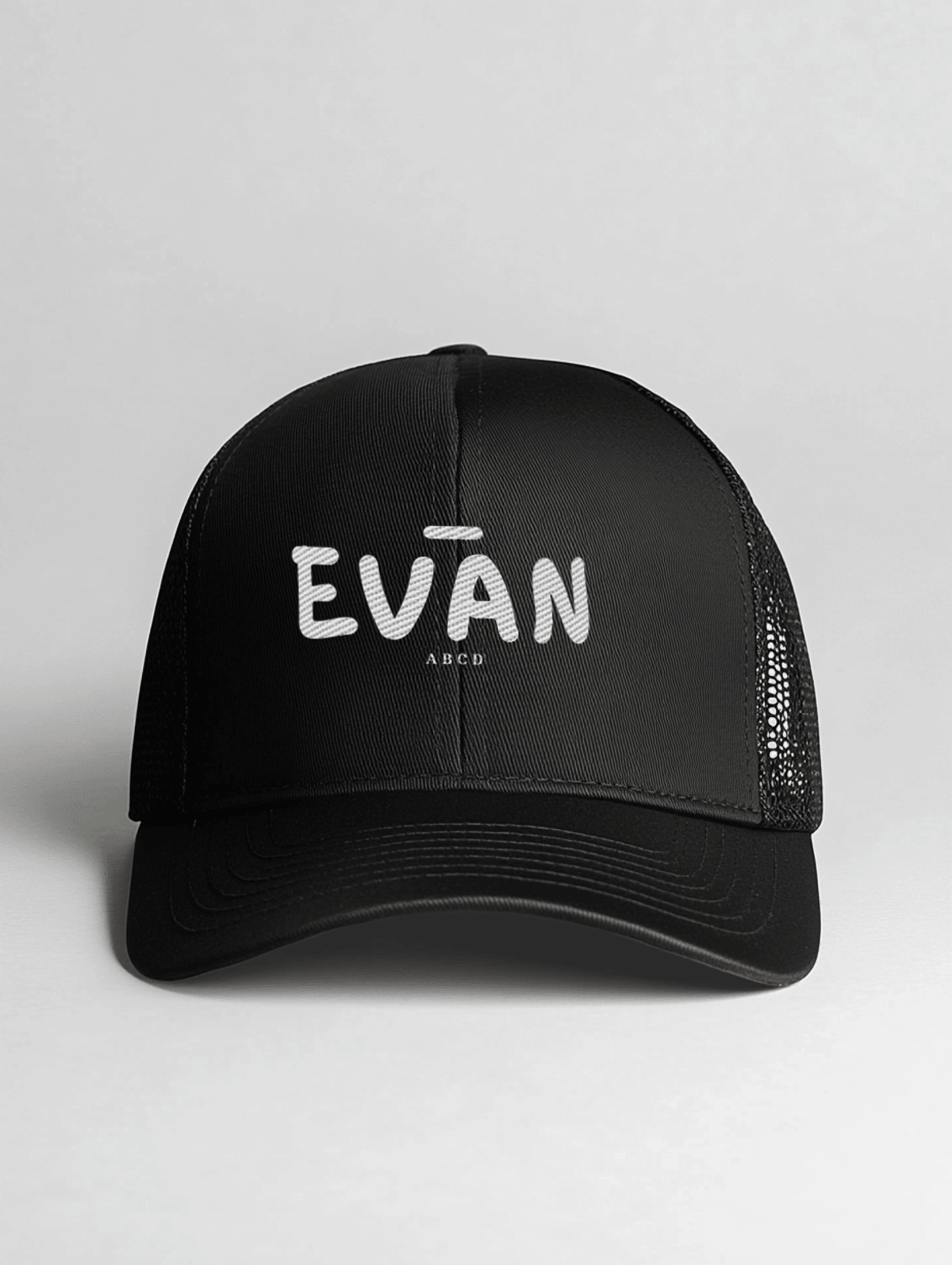 Personalized EVAN Black Trucker Cap