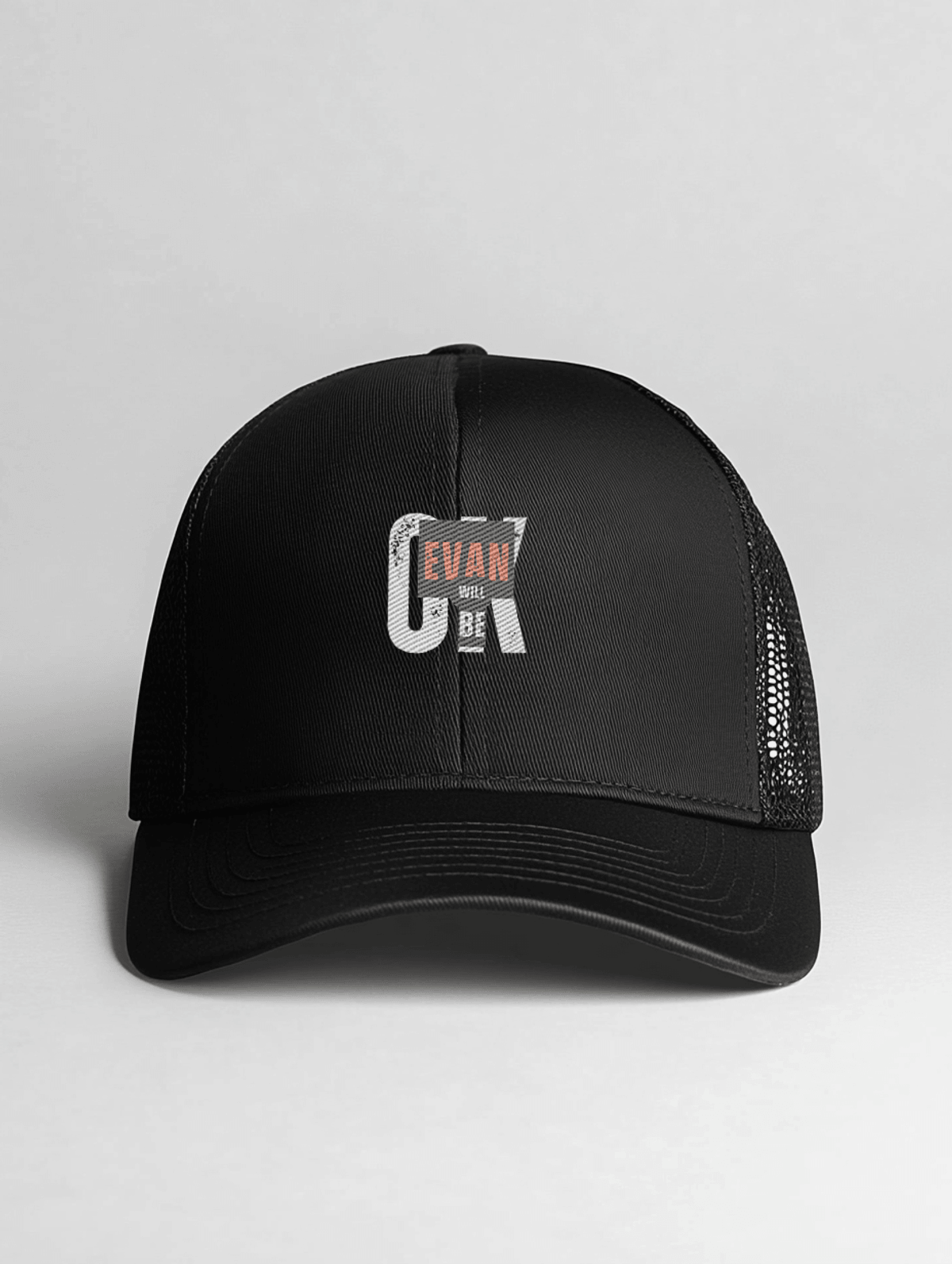 Personalized EVAN Black Trucker Hat