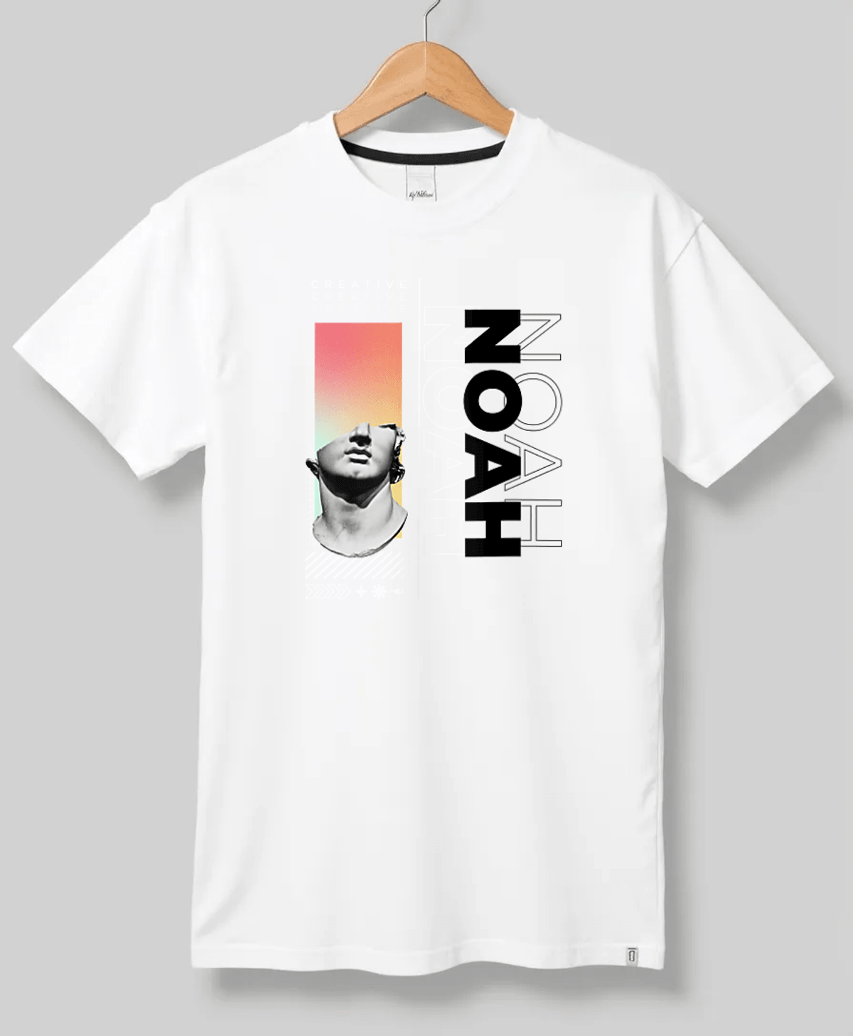 Personalized NOAH T-Shirt with Classical Art Panel