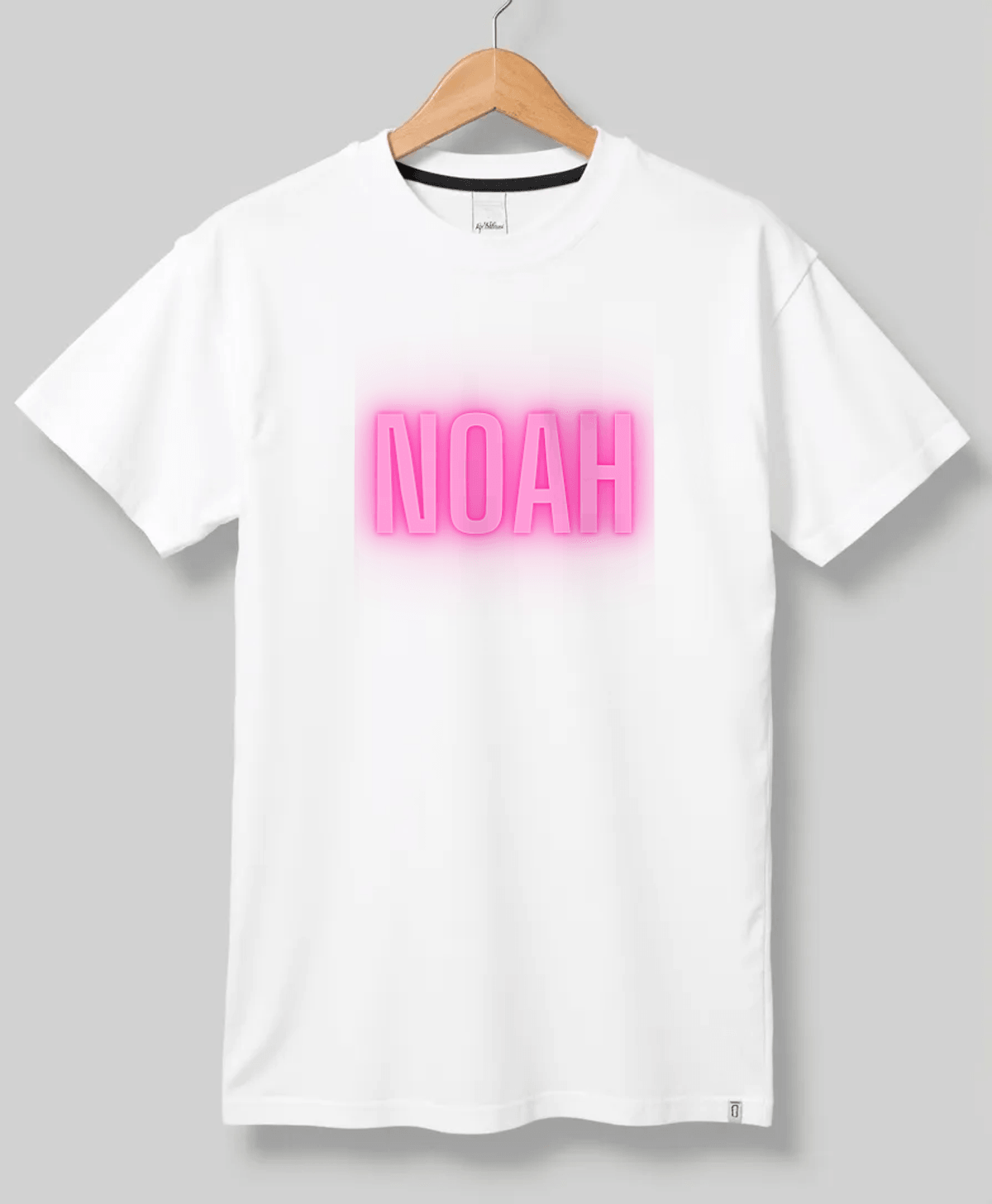 Personalized NOAH Neon-Pink Lettering T-Shirt
