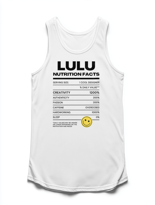 Personalized LULU Nutrition Facts Tank Top