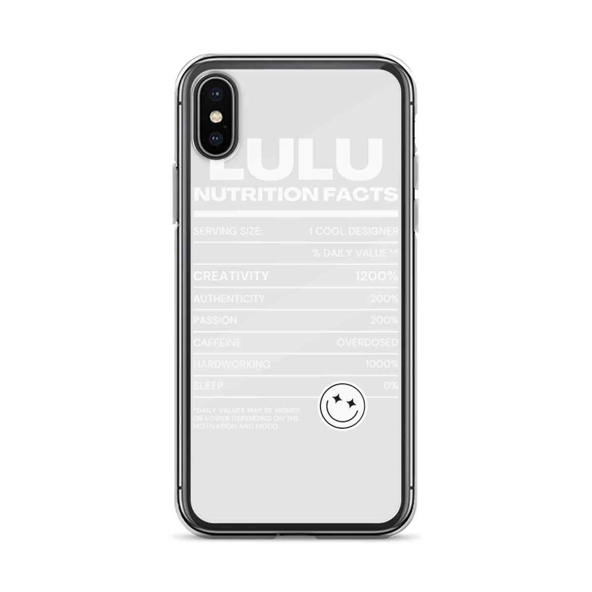 Personalized LULU Nutrition Facts Phone Case