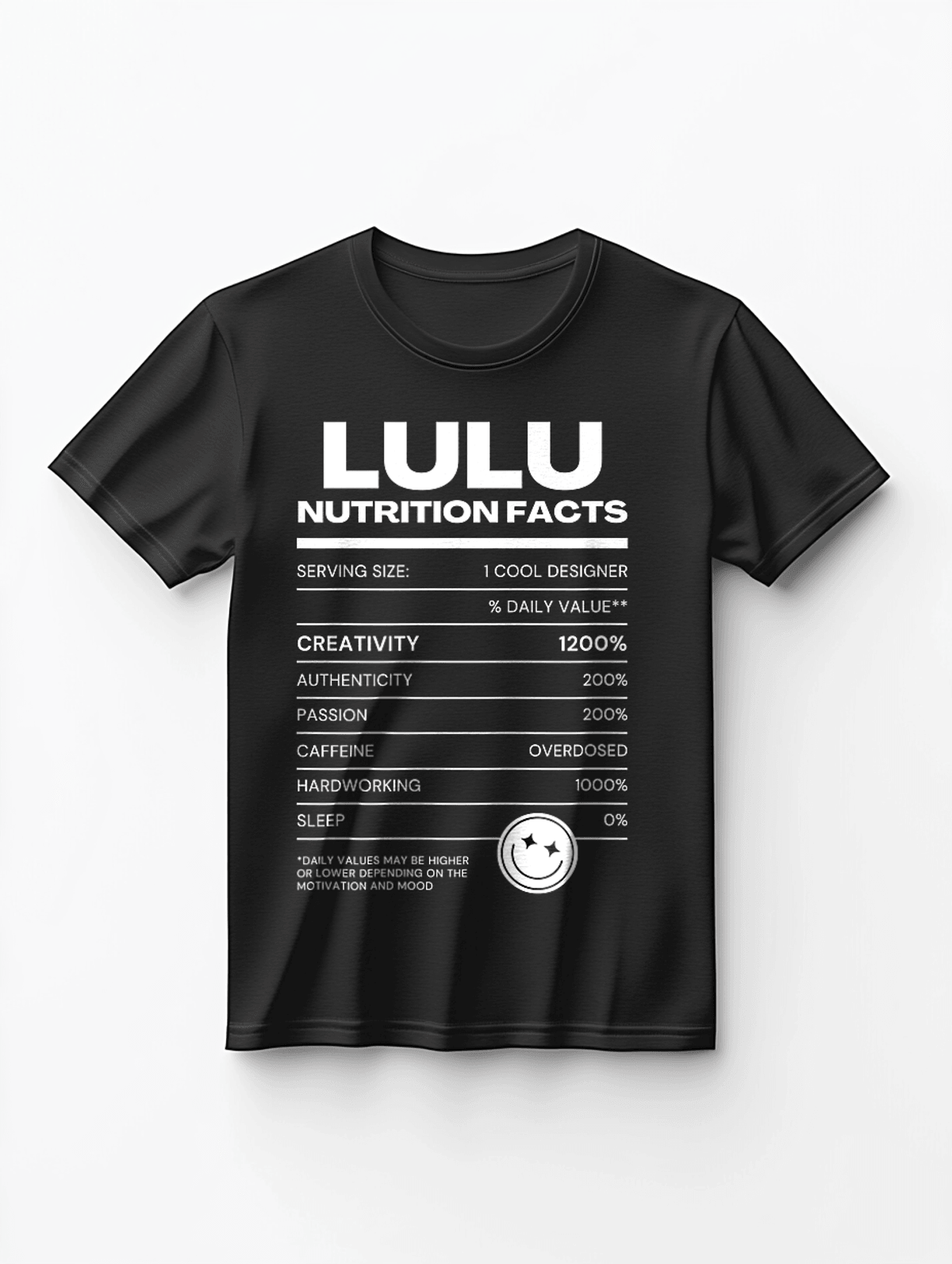 Personalized LULU Nutrition-Label Graphic Tee