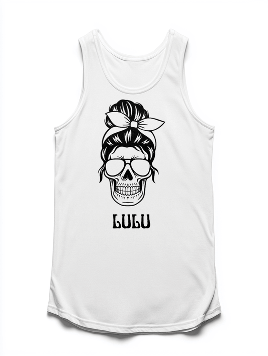 Personalized LULU Skull Motif Tank Top