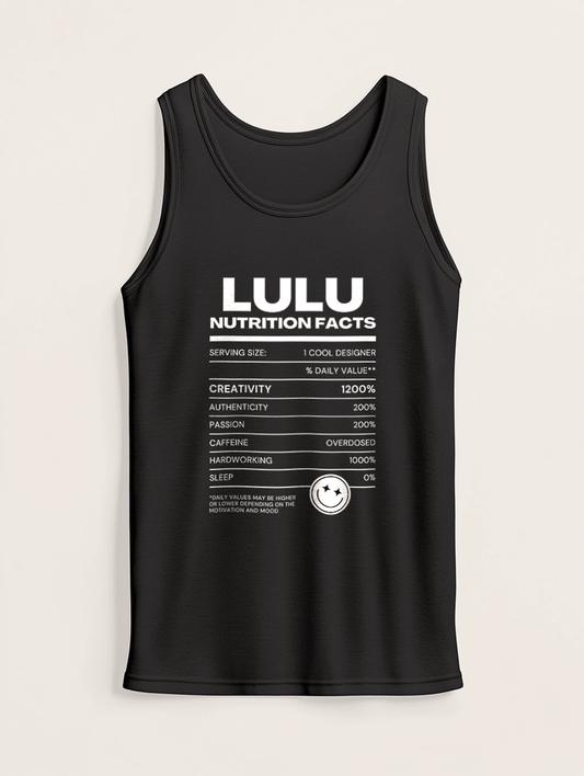Personalized LULU Nutrition Facts Tank Top