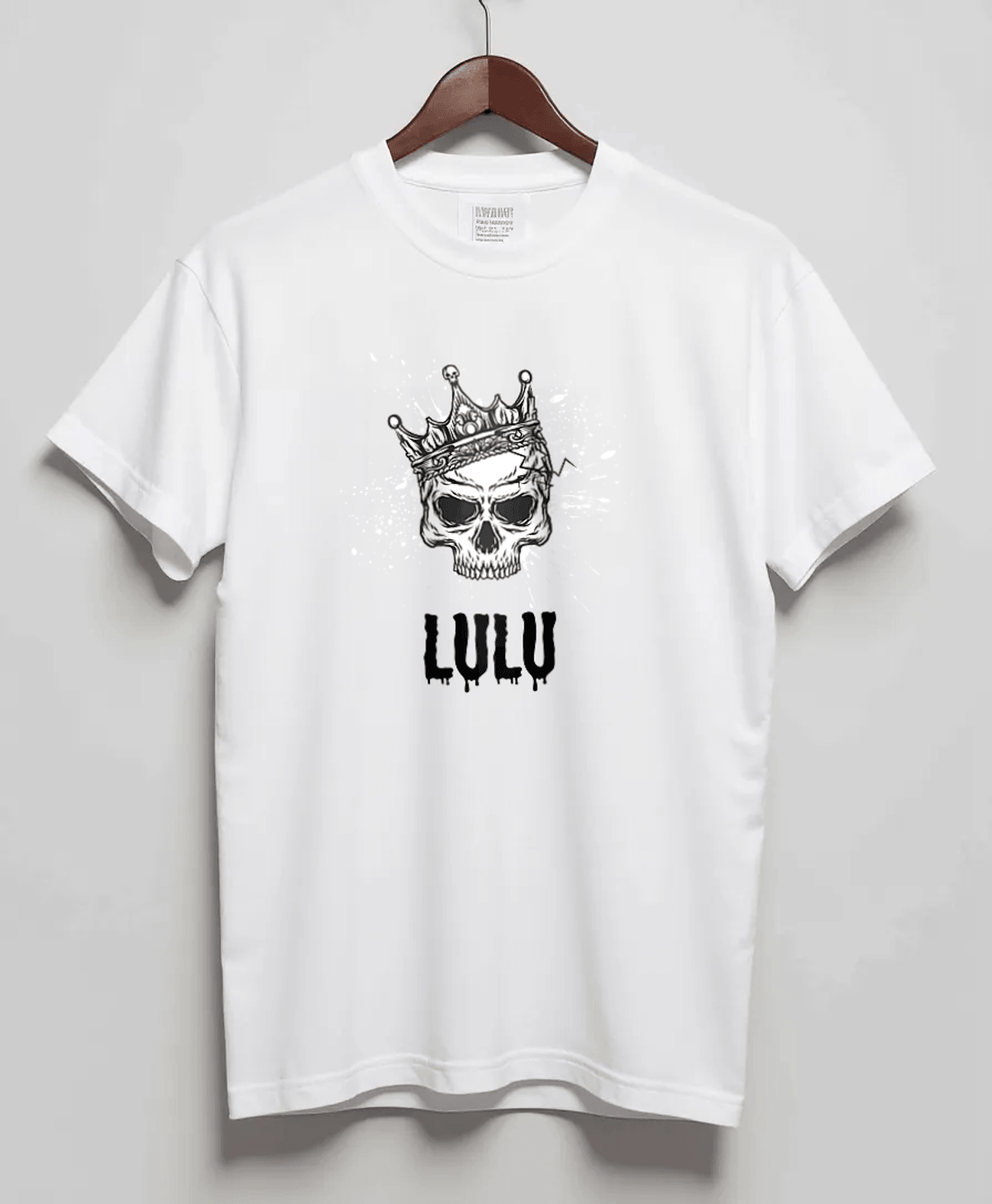 Personalized LULU T-Shirt with Hand-Drawn Skull Design