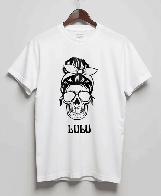 Personalized LULU Skull Illustration T-Shirt