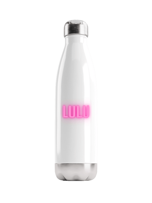 Personalized LULU Neon-Pink Water Bottle
