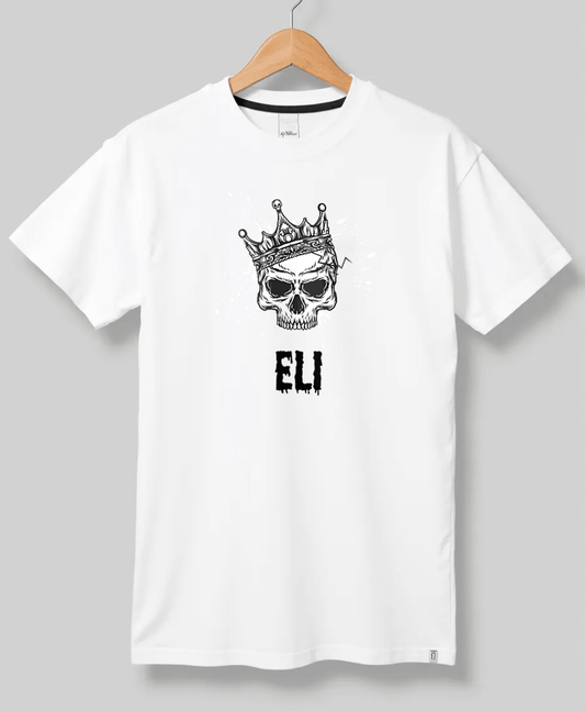 Personalized ELI T-Shirt with Crowned Skull