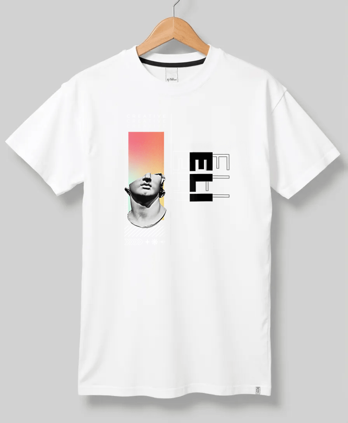 Personalized ELI T-Shirt with Classical Art Panel