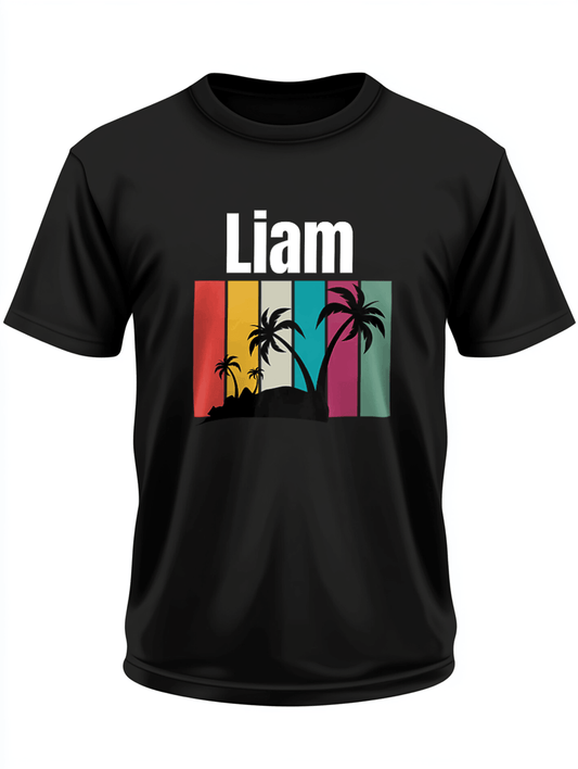 Personalized LIAM Retro Beach T-Shirt
