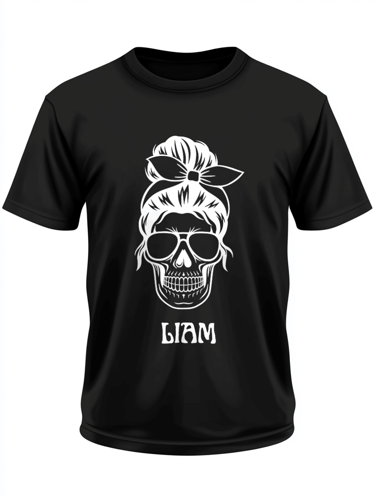 Personalized LIAM Rockabilly Skull T-Shirt