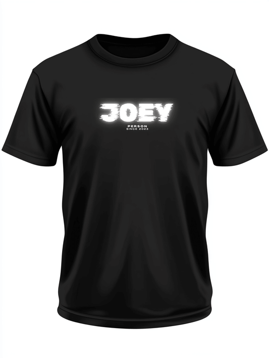 Personalized JOEY Glitch-Style T-Shirt