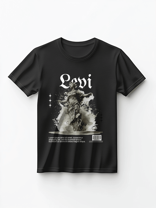 Personalized LEVI Monochrome Statue T-Shirt