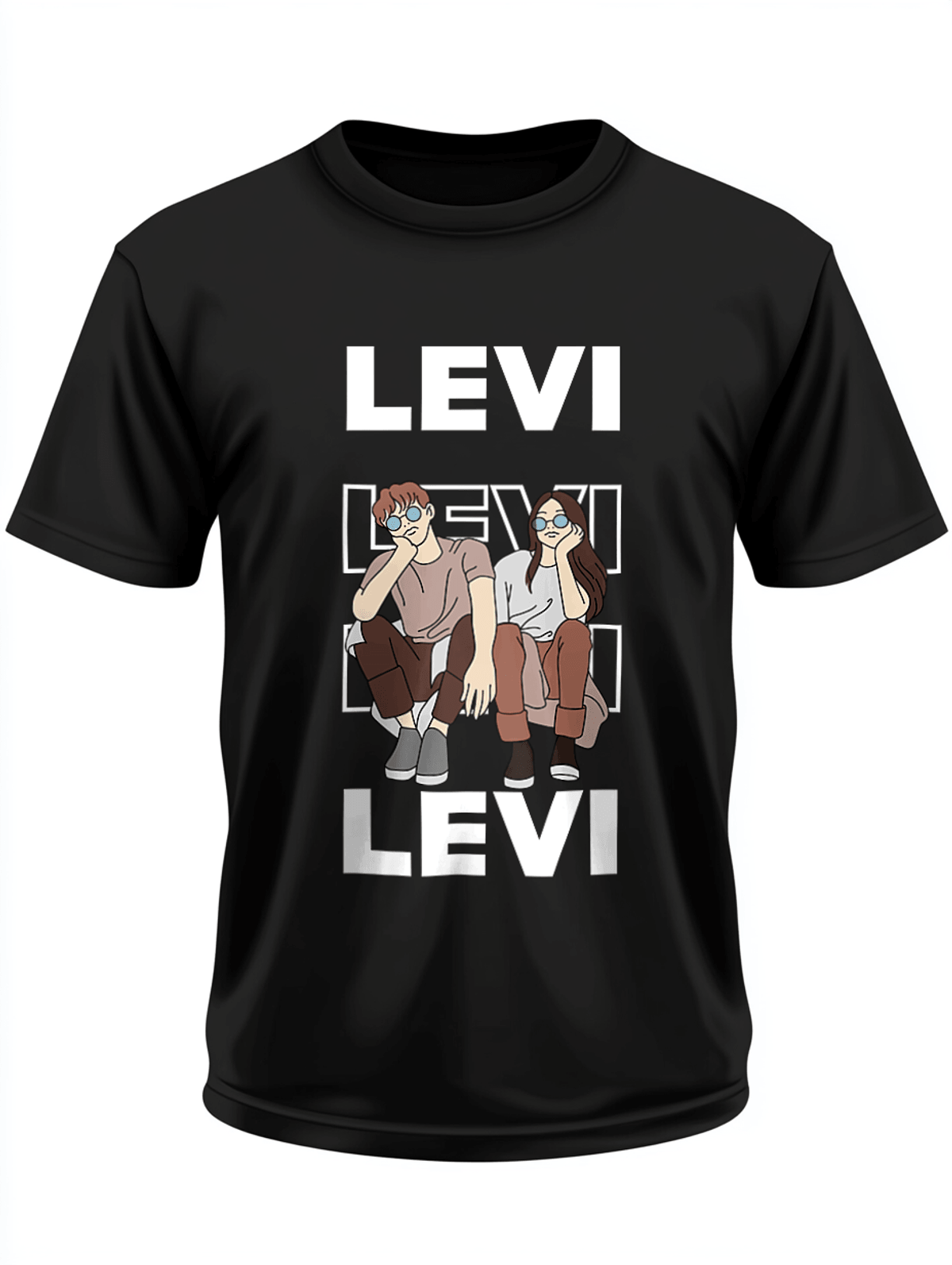 Personalized LEVI T-Shirt with Playful Illustration