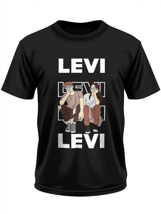 Personalized LEVI T-Shirt with Playful Illustration