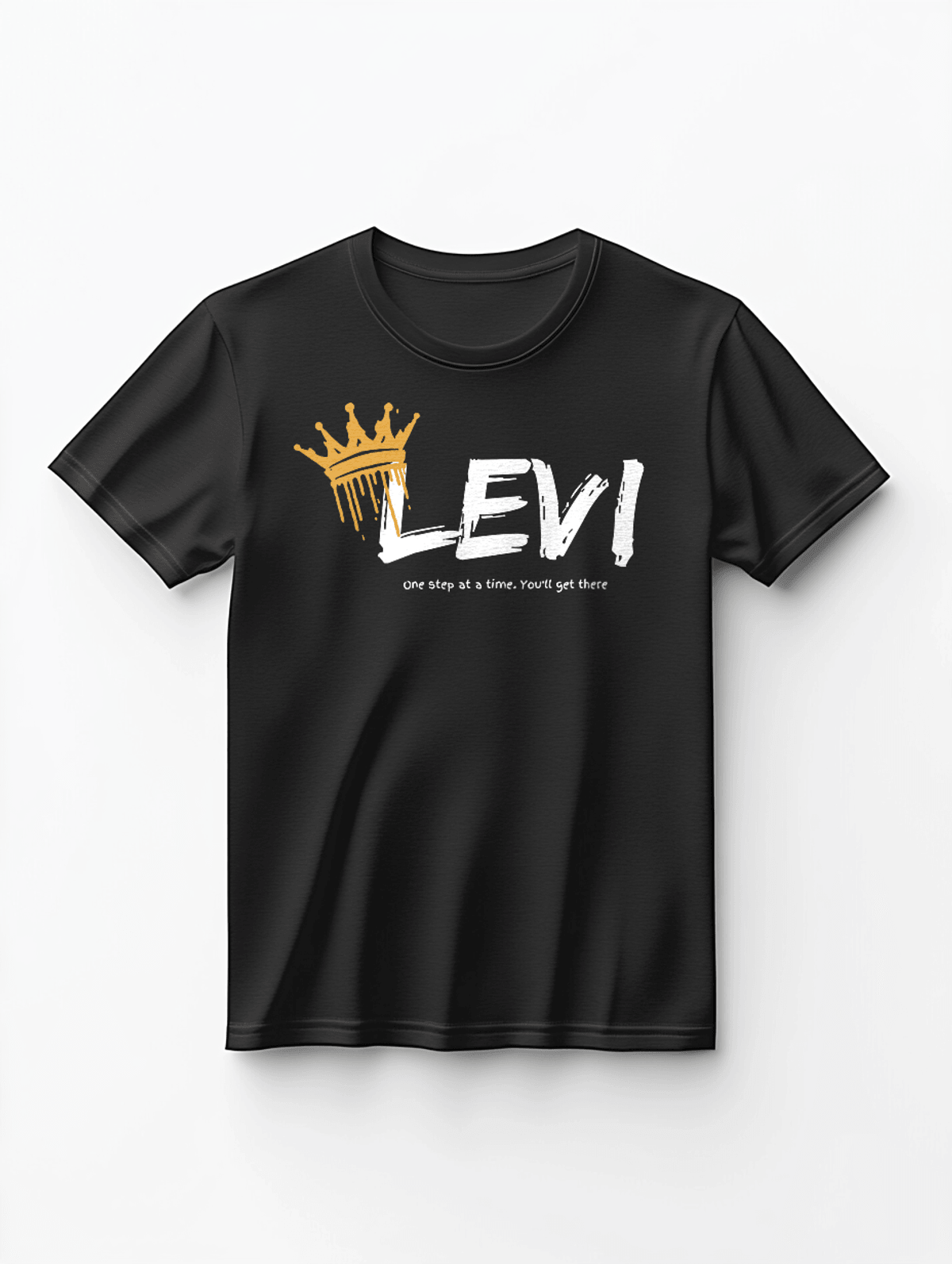 Personalized LEVI T-Shirt with Gold Crown