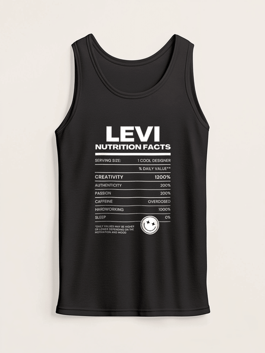Personalized LEVI Nutrition Facts Tank Top
