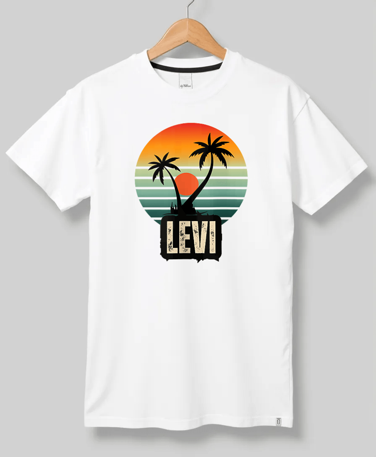 Personalized LEVI Retro Sunset Disk T-Shirt