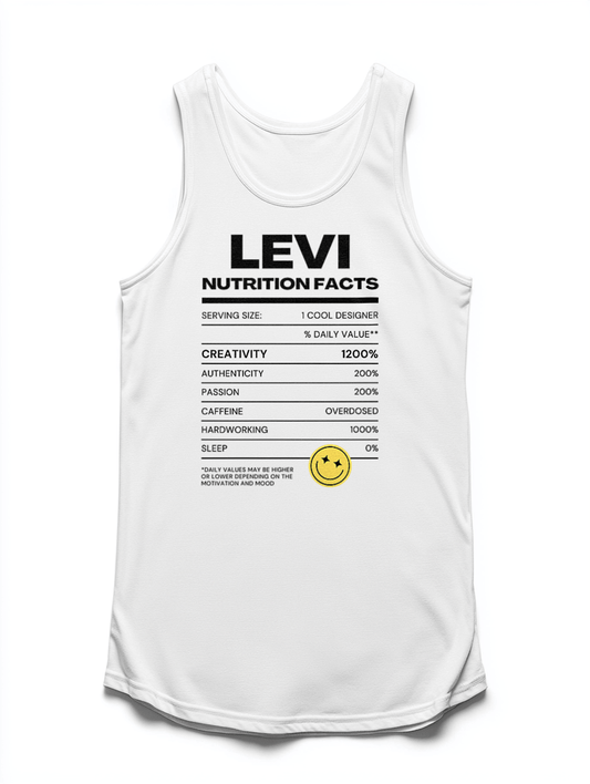 Personalized LEVI Nutrition Facts Tank Top