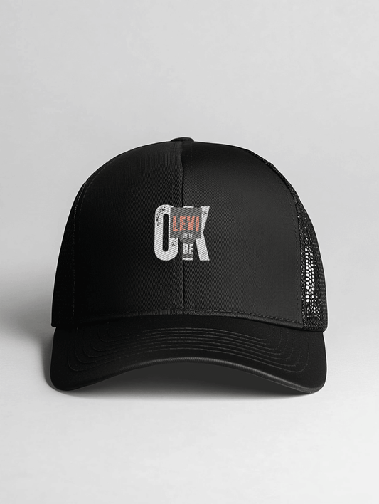 Personalized LEVI Black Trucker Hat