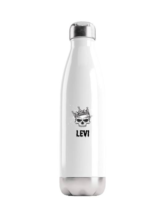 Personalized LEVI Skull Water Bottle