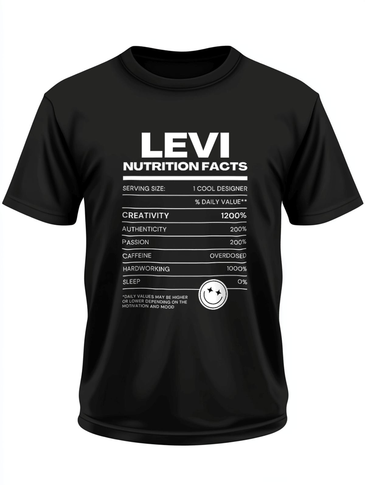 Personalized LEVI Nutrition Facts T-Shirt