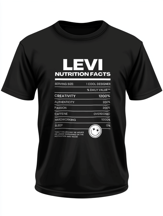 Personalized LEVI Nutrition Facts T-Shirt