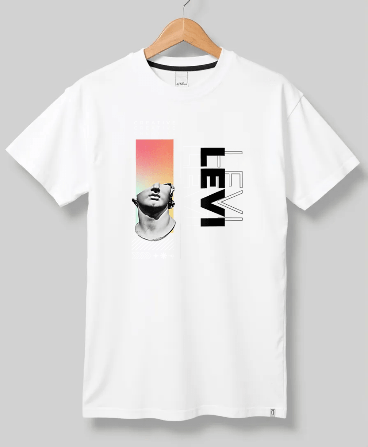 Personalized LEVI T-Shirt with Classical Art Panel