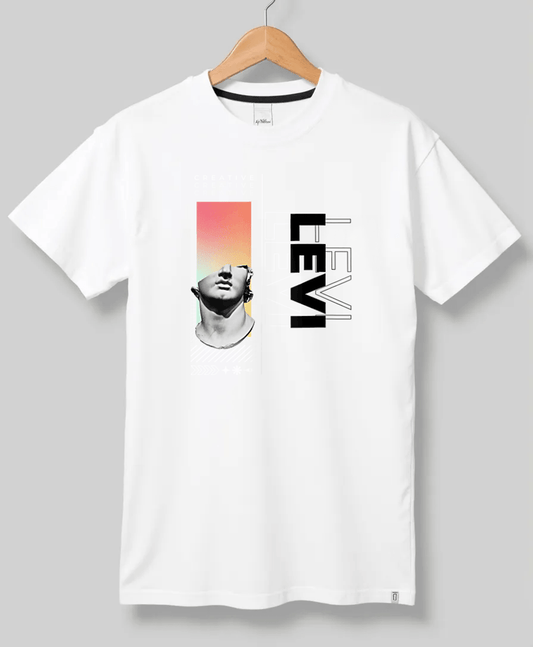Personalized LEVI T-Shirt with Classical Art Panel