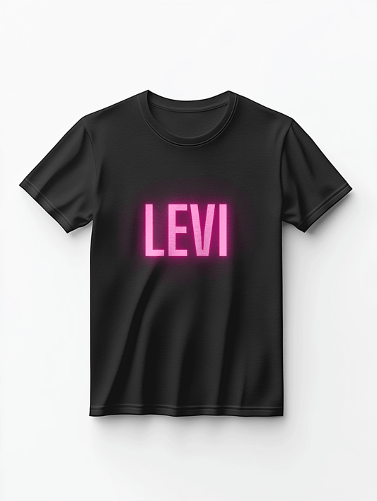 Personalized LEVI Neon-Pink T-Shirt