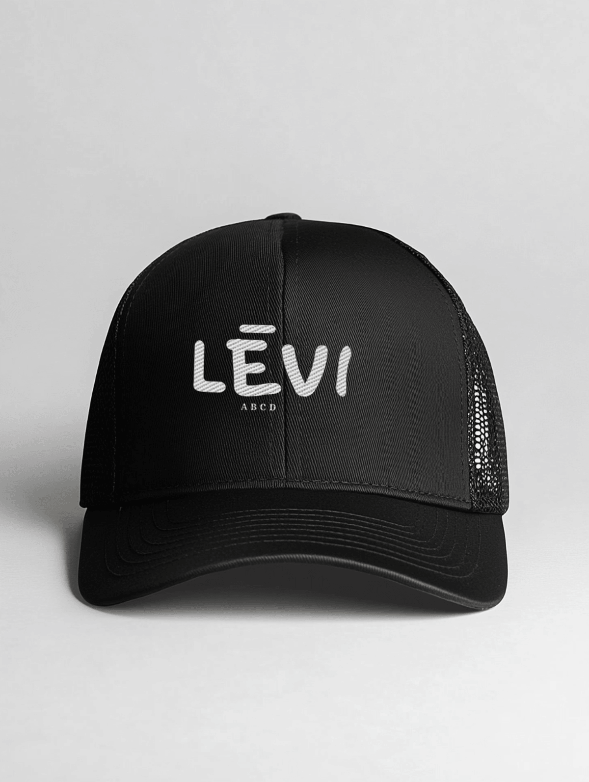 Personalized LEVI Black Trucker Cap