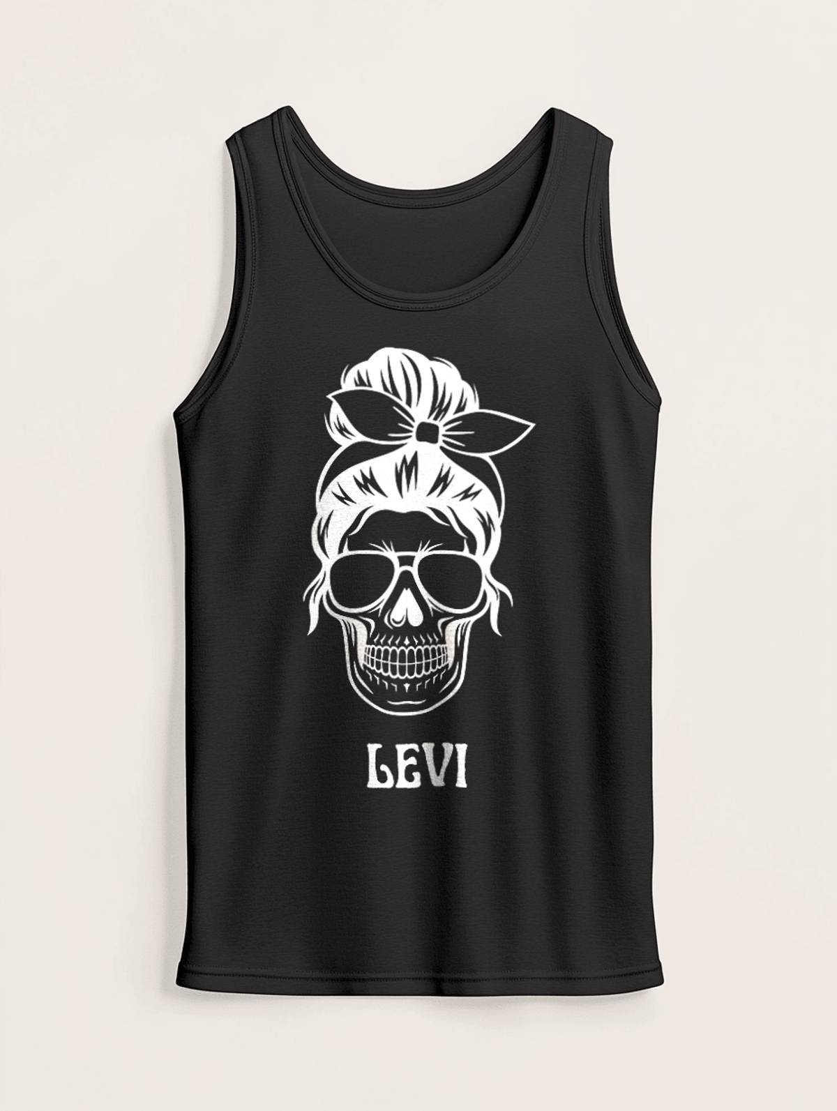 Personalized LEVI Skull Tank Top