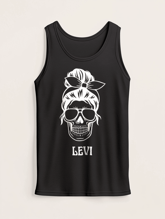 Personalized LEVI Skull Tank Top